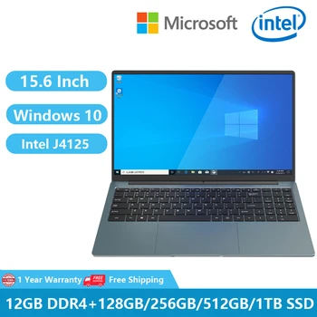 Распродажа инвентаря Ноутбуки Студенческий Ноутбук Нетбук Игровой 15,6 дюймов Intel Celeron J4125 12G + 1 ТБ Двойной WiFi HDMI USB 3,0