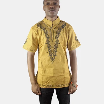 muslim shirt kurta men African Man Casual Top Kwanzaa Embroidery Dashiki Summer Men's t-shirt мусульманская одежда для мужчин