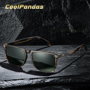 Новые Модные Квадратные Винтажные Ультралегкие Солнцезащитные Очки Мужские Поляризованные G15 Коричневый Дизайн Женские Солнцезащитные Очки Для Вождения Gafas Oculos De Sol