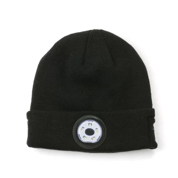 Шапка-бини Bluetooth со светодиодной подсветкой, шапочка-бини, перезаряжаемая с беспроводным подключением Bluetooth, зимняя теплая вязаная шапка