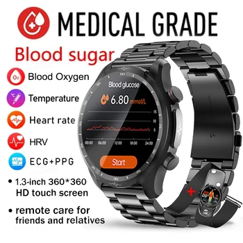 Новый безболезненный неинвазивный смарт-браслет для измерения уровня глюкозы в крови, мужские спортивные смарт-часы для измерения артериального давления, Мужские часы для измерения уровня глюкозы в крови