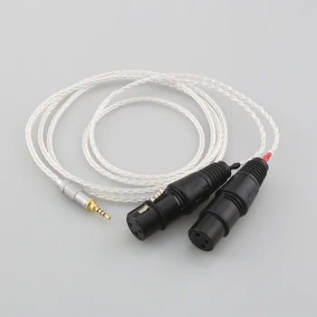 Hi-FI 4.4/3.5/2.5 мм 8-жильный TRRS Сбалансированный штекерный кабель к 2x 3pin XLR-штекерному Кабелю 1/4 6,35-XLR Сбалансированный Посеребренный кабель-адаптер