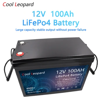 Новый аккумулятор Lifepo4 12V 100AH, литий-железо-фосфатный аккумулятор, встроенный аккумулятор BMS для хранения солнечной энергии, мотоцикл, электромобиль
