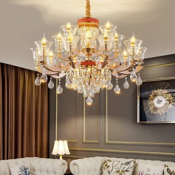 Стильные Современные Роскошные хрустальные светодиодные люстры в скандинавском стиле, подходящие для гостиной