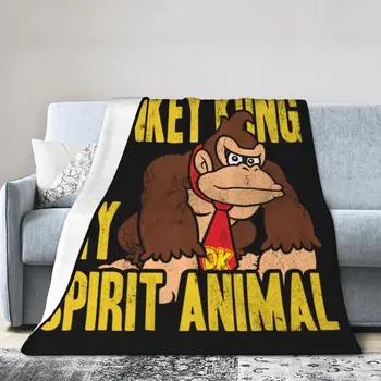 Одеяло для животных Donkey Kong Is My Spirit с 3D принтом, Фланелевое Флисовое теплое одеяло для видеоигр, покрывало для офисных постельных принадлежностей, Стеганое одеяло для дивана
