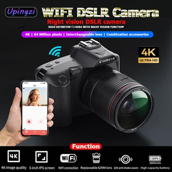 Новый продукт D5 4K двойная камера Высокой четкости 64 миллиона пикселей WiFi DSLR камера Косметическая цифровая камера камера ночного видения