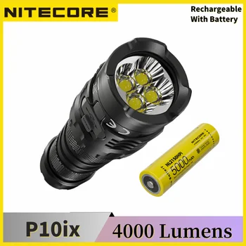 NITECORE P10iX Тактический фонарик Максимальная дальность луча 4000 люмен 158 метров USB-C Перезаряжаемая литий-литиевая батарея Емкостью 21700 5000 мАч