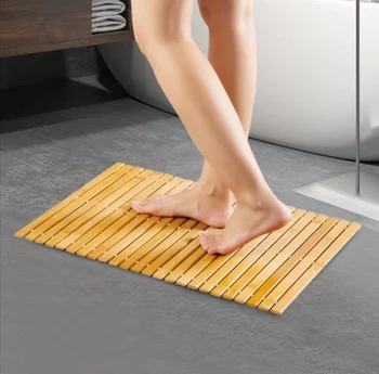 Бамбуковый коврик ручной работы, кухонный коврик для двери ванной комнаты, водонепроницаемый и нескользящий бамбуковый коврик для пола, бамбуковый ковер