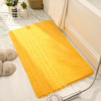 Домашний коврик для ванной в простом стиле, утолщенный коврик для ванной из микрофибры, нескользящий коврик для туалета, коврики для умывальника сбоку от ванны