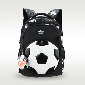 Австралия Оригинальный Детский школьный рюкзак Smiggle для мальчиков, рюкзак для учеников, Большой белый футбольный мяч, 7-12 лет, водонепроницаемый 16 Дюймов