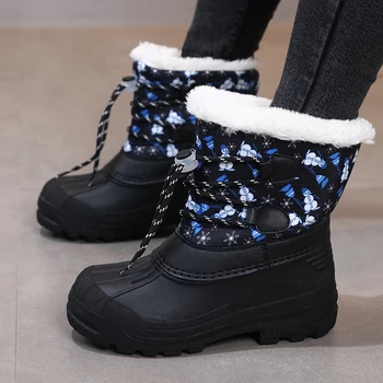 Зимняя теплая детская обувь из 30% натуральной шерсти, водонепроницаемые детские зимние ботинки, сохраняющие тепло до-30 Градусов, Зимние ботинки для девочек и мальчиков, Детская обувь