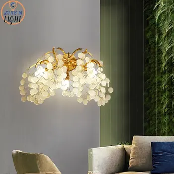 Настенный светильник в Скандинавском стиле с кристаллами, светодиодный Современный декор для телевизора в гостиной, Золотой Внутренний настенный светильник для спальни, прикроватная лампа