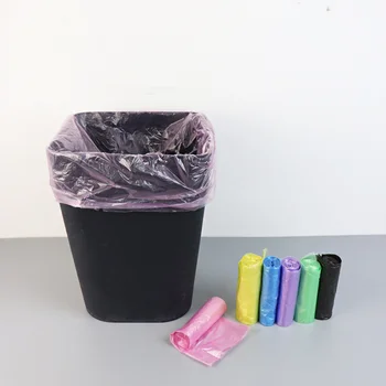 6 Цветов Бытовой 5 Рулонов Одноразовый Вкладыш Для Мусорного Ведра Пластиковый Мешок Для мусора Рулонная Крышка Для Домашних Отходов Контейнер Для Хранения Мусора Сумки