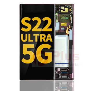 AMOLED-дисплей с заменой рамки для Samsung Galaxy S22 Ultra 5G (восстановленный) (бордовый)
