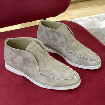 Кожаная повседневная обувь на плоской подошве, женская новинка 2023 года, осенне-зимние прогулочные мужские ботинки 