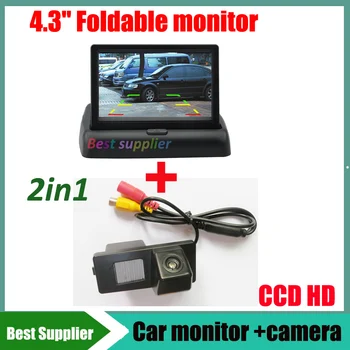 4,3-дюймовый автомобильный монитор + CCD HD парковочная камера заднего вида Для Ssangyong Kyron Rexton Korando Actyon камера заднего вида