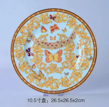 Тарелка для Стейка из современного Костяного Фарфора из западной Кухни Чистая Красная Столовая Тарелка из Пномпеня керамическая тарелка