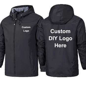 Демисезонный Индивидуальный дизайн логотипа, Мужская куртка, пальто на молнии с принтом 