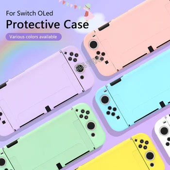 Для Nintendo Switch OLED Аксессуары, защитный чехол для игровой консоли, мягкий чехол из ТПУ, задняя ручка, полная крышка, съемная