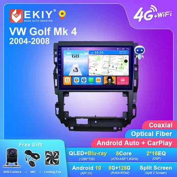EKIY T7 Для Volkswagen Golf Mk 4 2004-2008 Автомобильный Радио Мультимедийный Видеоплеер Навигация GPS Android 10,0 Без 2din 8G + 128G DVD HU