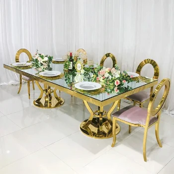 Обеденный стол для торта с круглыми столами из нержавеющей стали высокого качества с стеклянной столешницей для свадебных мероприятий