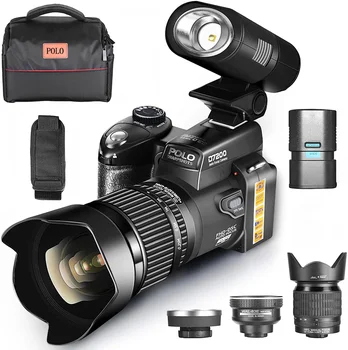 Профессиональный цифровой фотоаппарат, Зеркальная камера с 24-кратным телеобъективом, Видеокамера, YouTube, 1080p HD, D7200 POLO, 33 Мп