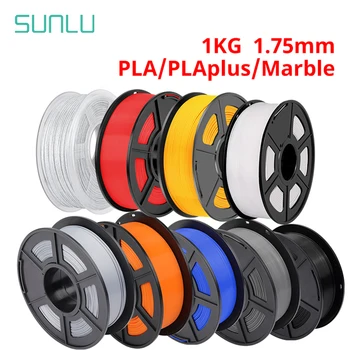SUNLU PLA 3D Нить накаливания 1 кг 1,75 мм +/-0,02 мм Без пузырьков, Аккуратно Уложенная, Нетоксичная, без запаха, Вакуумная упаковка PLAP PLUS Marble