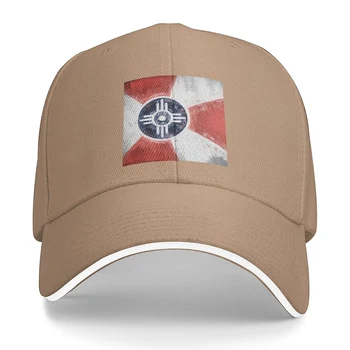 Бейсбольная кепка Унисекс Flag Of Wichita, штат Канзас, подходит для мужчин и женщин, Регулируемая шляпа для папы, кепка для сэндвича