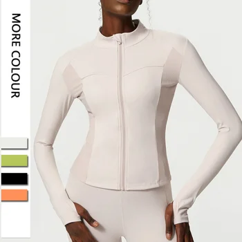 Женская рубашка для йоги, облегающий спортивный топ для бега с длинным рукавом и отверстиями для большого пальца, спортивная куртка для тренировок, пальто для легкой атлетики, толстовка