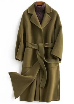 шерстяное кашемировое женское короткое длинное пальто на заказ