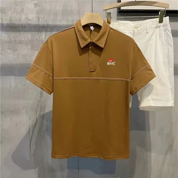 Летняя мужская рубашка для гольфа из быстросохнущего дышащего полиэстера /спандекса с короткими рукавами, повседневная модная спортивная футболка, одежда для гольфа