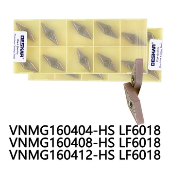 10ШТ DESKAR VNMG160404-HS LF6018 VNMG160408 160412-HS LF6018 Токарный станок С твердосплавными пластинами Для Обработки Нержавеющей Стали