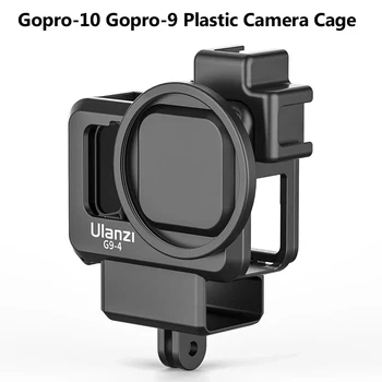 Пластиковая Клетка для камеры Ulanzi для GoPro Hero 12 11 10 9, Черный Корпус, Микрофон и Заполняющий светильник, Аксессуары для Видеоблога 