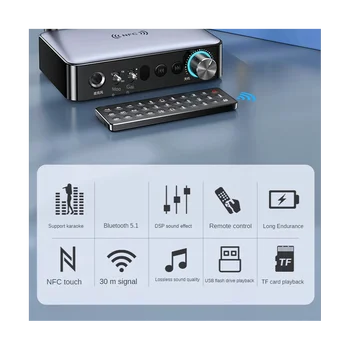 BluetoothПриемник Передатчик 5.1 NFC Стерео 3,5 мм AUX Коаксиальный RCA Беспроводной аудиоадаптер Микрофон для телевизора