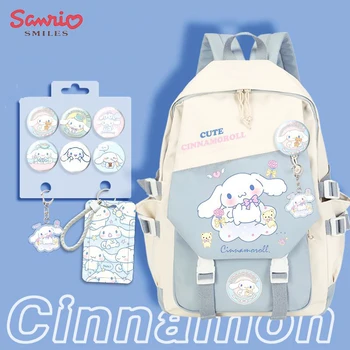 Kawaii Sanrio Cinnamoroll Аниме Школьный рюкзак Милая Простота Дорожный рюкзак Канцелярские Принадлежности Сумка для хранения Большой емкости Игрушки для девочек