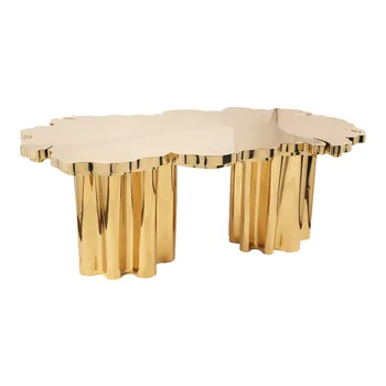 Итальянский светлый роскошный звездный отель villa club, роскошный латунный обеденный стол высокого класса, дизайн обеденного стола, украшение пространства, мебель