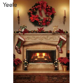 Рождественский фон для фотосессии Yeele, Горящий камин, Детский портрет, фон для вечеринки, фотостудия