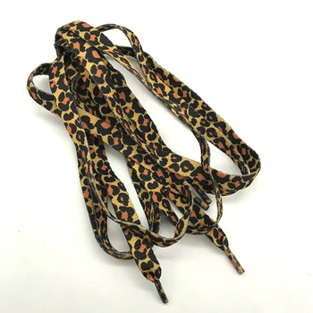 1 Пара Новейших классических шнурков с леопардовым принтом, Модные плоские шнурки, применимые ко всем видам обуви, шнурки с леопардовым принтом