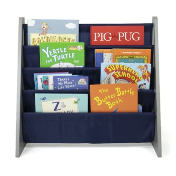 Детский книжный шкаф Humble Crew с 4 полками, Книжный Органайзер, темно-синяя книжная полка, мебель, книжная полка для детей