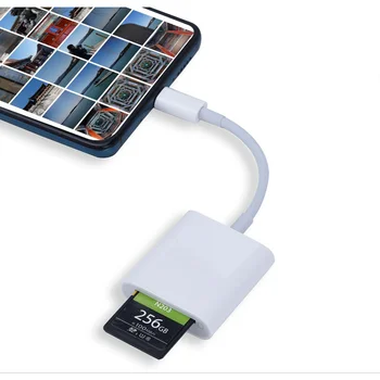 Адаптер для чтения карт памяти USB C TF SD 2 В 1 для iPhone 13 12 11 Pro 3.0 OTG Card Reader Передача фотографий с камеры на телефон Разветвитель