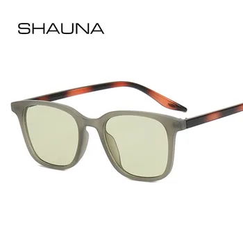 Ультралегкие Квадратные Солнцезащитные очки SHAUNA в стиле Ретро Ins Популярного Контрастного Цвета С Матовыми Градиентными Оттенками UV400
