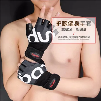 1 Пара мужских перчаток для защиты запястий, перчатки для поднятия тяжестей, Противоскользящие Перчатки для кроссфита, тренажерного зала, Компрессионные гантели, ремни
