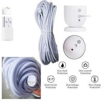 Белый 25 футов/7,6 м Всепогодный Зарядный кабель для наружной камеры Google Nest Cam (аккумулятор) с быстрым зарядным устройством с USB-портом