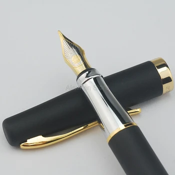Авторучка Duke 209 Steel Fude со средним наконечником, матово-черная с золотым зажимом, подарочная авторучка для письма