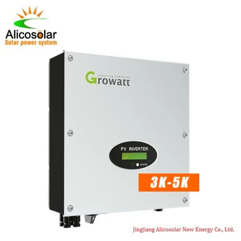 высокая эффективность Growatt 3kw 5kw pv от постоянного тока до переменного инвертор солнечной системы питания без батареи на сетке, гибридный
