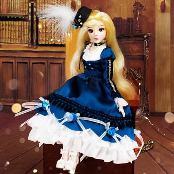BJD Libra MMGirl Серия 12 Созвездий 14 Совместное Тело с платьем в стиле Лолиты и подставкой для куклы