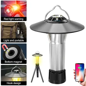 Многофункциональный фонарь для кемпинга, Портативный уличный фонарь для кемпинга с магнитом, аварийное освещение, Подвесной светильник для палатки, Мощная рабочая лампа