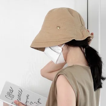 2023 Новая японская шляпа-ведро в стиле ретро в стиле Ямамото, длинная спереди, короткая сзади, Женские Рыбацкие шляпы, Однотонная кепка-боб с куполом
