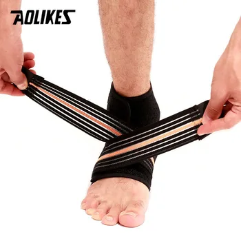 AOLIKES Sport Дышащий бандаж для голеностопного сустава Регулируемая накладка для поддержки голеностопного сустава Защита Эластичный бандаж для поддержки Футбола