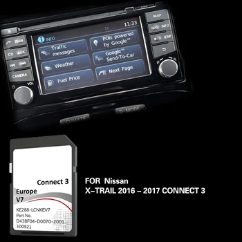 Для Nissan X-TRAIL 2016 2017 Connect3 LCNKEV7 Карта навигации 16 ГБ Новая обновленная версия SD-карты